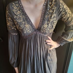 Embroidered boho dress